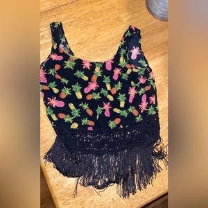 Pineapple cropped tank